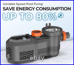 VARPOOLFAYE 1.8HP Variable Speed Swimming Pool Pump 2Yr Warranty