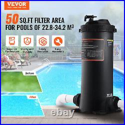 VEVOR Pool Cartridge Filter In/Above Ground Swimming Pool Filtration 50Sq. Ft