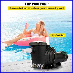 VEVOR Swimming Pool Pump 1HP Pool Pump 110/220V In/Above Ground Strainer 5544GPH