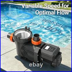 Varpoolfaye 2.5HP Energy Saving Variable Speed Inground Swimming Pool Pump 220V
