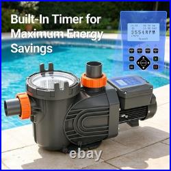 Varpoolfaye 2.5HP Energy Saving Variable Speed Inground Swimming Pool Pump 220V