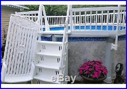 VinylWorks GE-W 30 Above Ground Swimming Pool Step & Ladder Entry System-White