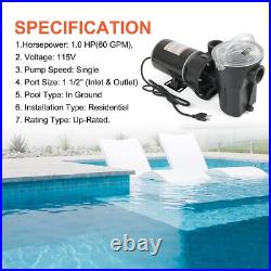 W3SP1580X15 Above Ground Swimming Pool Pump with 3' Cord 1 HP For Hayward NEW