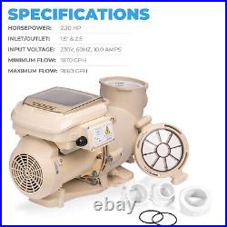 XtremepowerUS 2.2HP Swimming Pool Pump In/Above Ground with Strainer Filter Basket